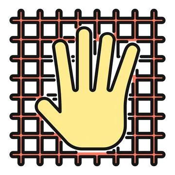 Hand stopping accessing digital data network icon Stock Illustration