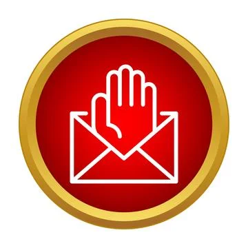 Hand stopping email message sending and receiving Stock Illustration
