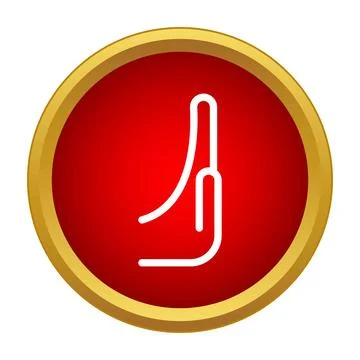 Hand stopping gesture on red button icon Stock Illustration