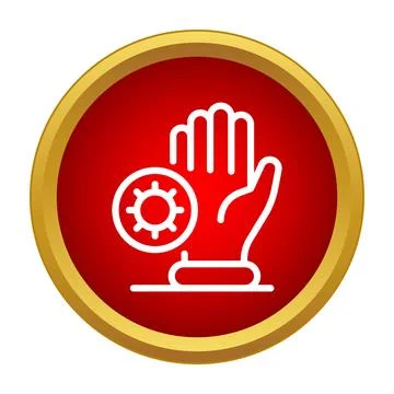 Hand stopping virus spreading preventing infection icon Stock Illustration