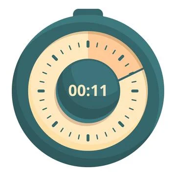 Hand stopwatch icon cartoon vector. Timer clock 스톡 일러스트
