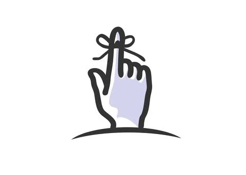 Hand with string reminder symbol. Vector icon reminder finger in a flat style Stock Illustration