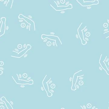 Hand stroke line seamless pattern 库存插图