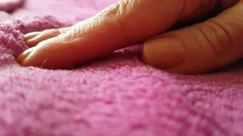 Hand stroking material wool Video stock 87655643