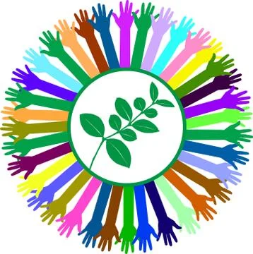 Hand style save the earth tree idea Stock Illustration