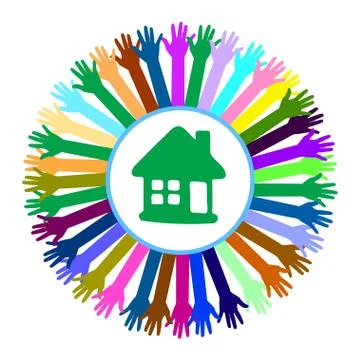 Hand style save the earth tree idea Stock Illustration