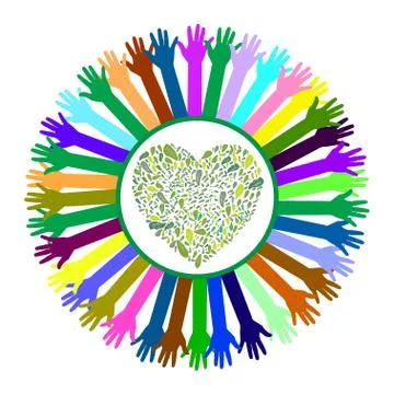 Hand style save the earth tree idea 스톡 일러스트