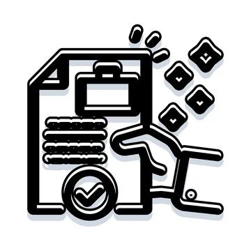 Hand submitting job application document for approval Stockillustratie