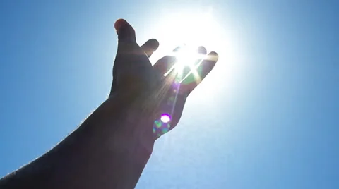 Hand to sun Stock Footage 37104875