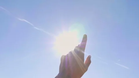 Hand sun man Stock Footage 81483604