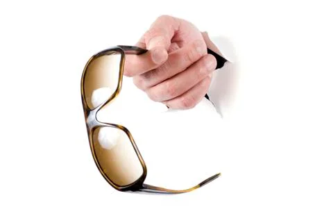 Hand with sunglasses Stock Photos