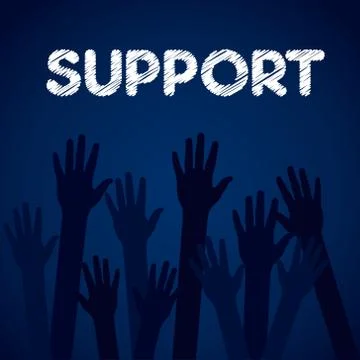 Up hand support background vector Stock Illustration