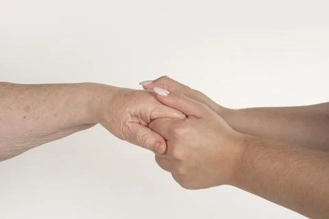Hand support builds trust. Hand support gives compassion. Hand support brings Stock Photos