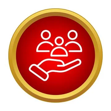 Hand supporting people icon symbolizing care and community Stock Illustration