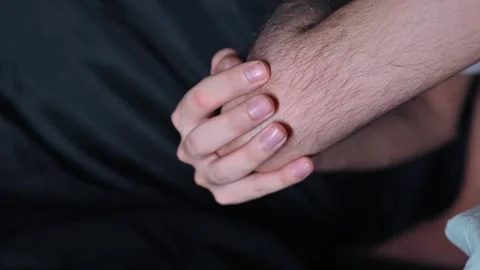 Hand Supporting Sore Elbow for Pain Relief Medical Concept 库存影片 337785176