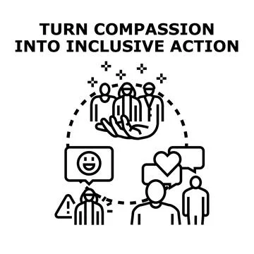 Hand supporting team for compassion and inclusive action Stock Illustration