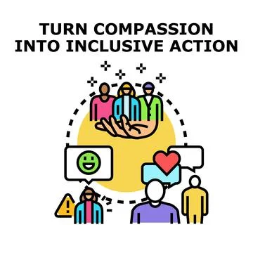 Hand supporting team for compassion and inclusive action Stock Illustration