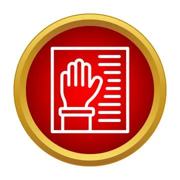 Hand swearing oath over document legal testimony Stock Illustration
