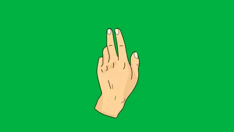 Hand Swipe Gesture 2D Animation for Touchscreen Navigation on Green Screen Stock Footage 343488244