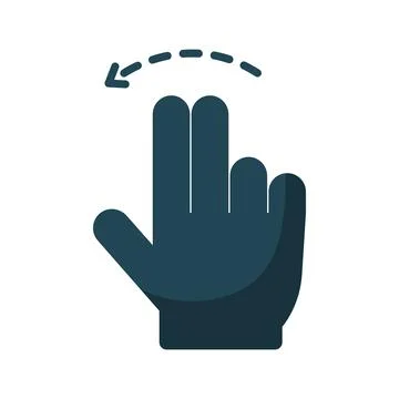 Hand swipe left symbol Stock Illustration