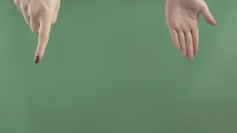 Hand swiping pointing greenscreen Stock Footage 260342181