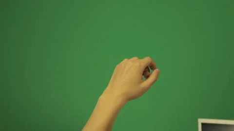 Hand Swiping Screen - Greenscreen Stock Footage 11030450