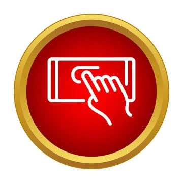 Hand swiping smartphone touch screen interface icon イラスト素材