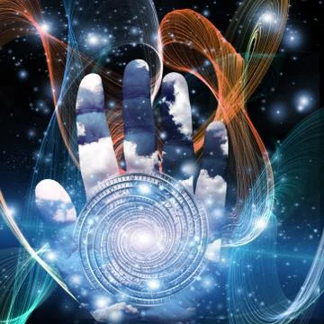 Hand with swirling form Stock Illustration