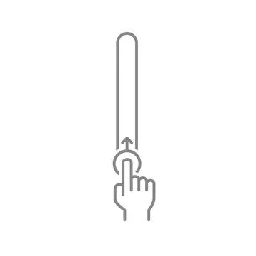 Hand switch line icon. Up swipe progress bar symbol. Lock and unlock UI design 스톡 일러스트