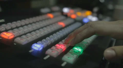 Hand switches camera on the controller Stock Footage 69054400