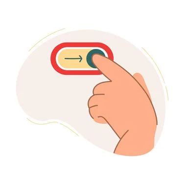 The hand switches the toggle button. The concept of a business idea, startup イラスト素材