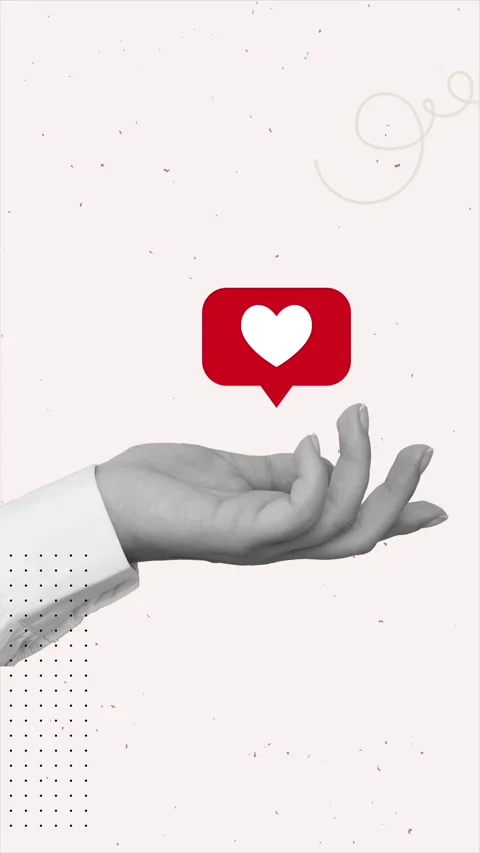 A hand with a like symbol. Human and heart sign Stock Footage 337119833