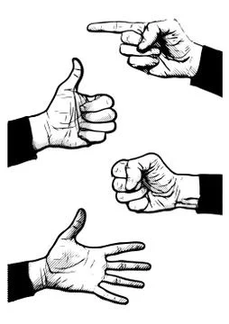 Hand symbol illustrations Stock Illustration