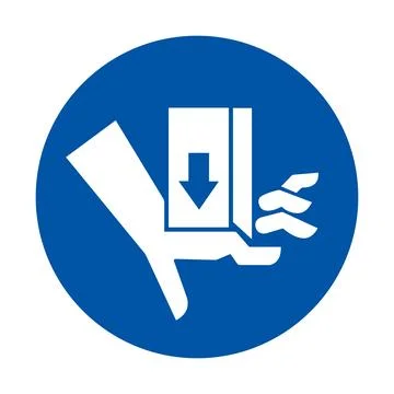 Hand symbol indicating emergency exit route for safe building evacuation Ilustración de archivo