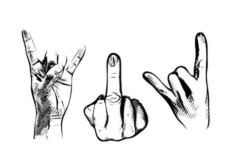 Hand symbols Stock Illustration