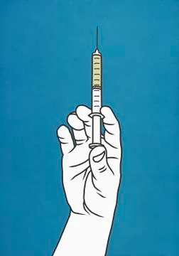 Hand with syringe Stock Illustration
