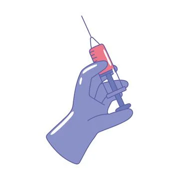 Hand with syringe Stock Illustration