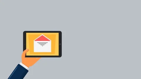 Hand with a tablet on which receive email Stock Footage 82662643