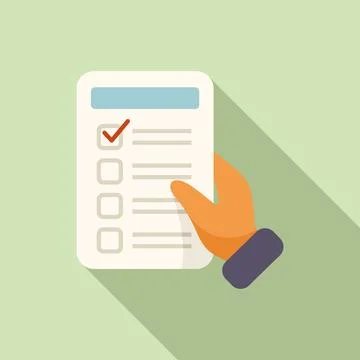 Hand take test result icon flat vector. Rapid sample 스톡 일러스트