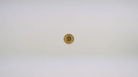 Hand takes the bitcoin on a white background Stock Footage 108394783