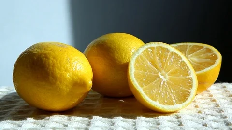 Hand takes lemon Stock Footage 73015117