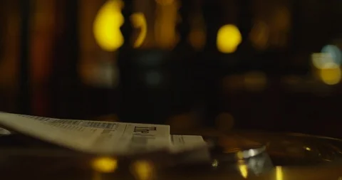 Hand takes newspaper Stock Footage 112097746