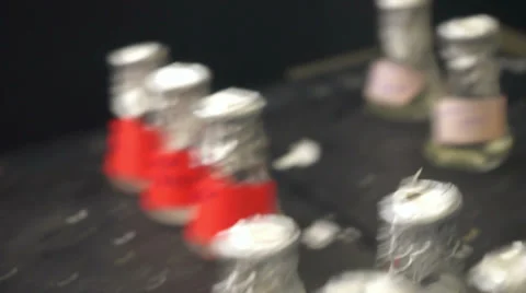 Hand takes/puts beaker Stock Footage 39843105