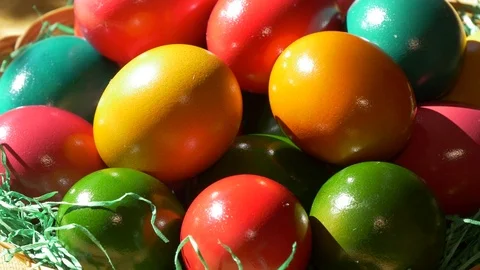 Hand is taking and laying easter egg Video stock 73455556