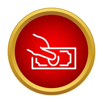 Hand taking money payment transaction icon concept Stock Illustration