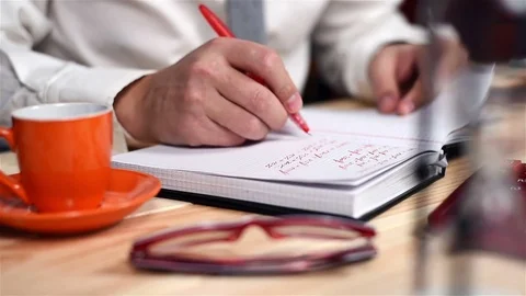 Hand Taking Notes Stock Footage 71068237