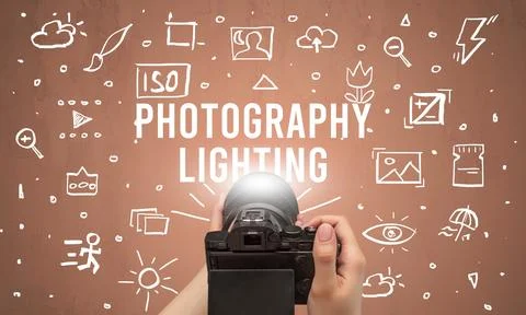 Hand taking picture with digital camera Stock Photos