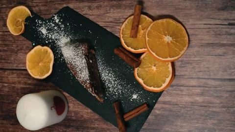 Hand taking a piece of chocolate cake 库存影片 165737658