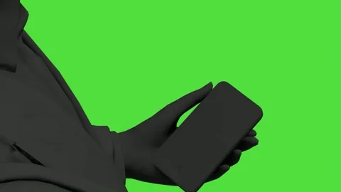 Hand Taking Smartphone from Pocket Green Screen Видео 339865733