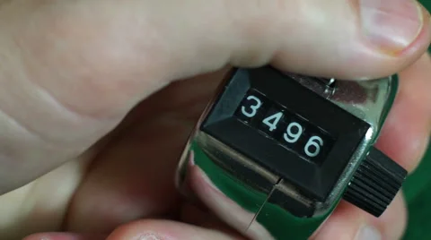 Hand Tally Counter Macro Stock Footage 64205922